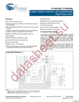 CY14B108K-ZS45XIT datasheet  